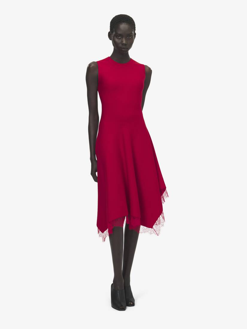 Lace Trim A-Line Dress | Alexander McQueen - image 3