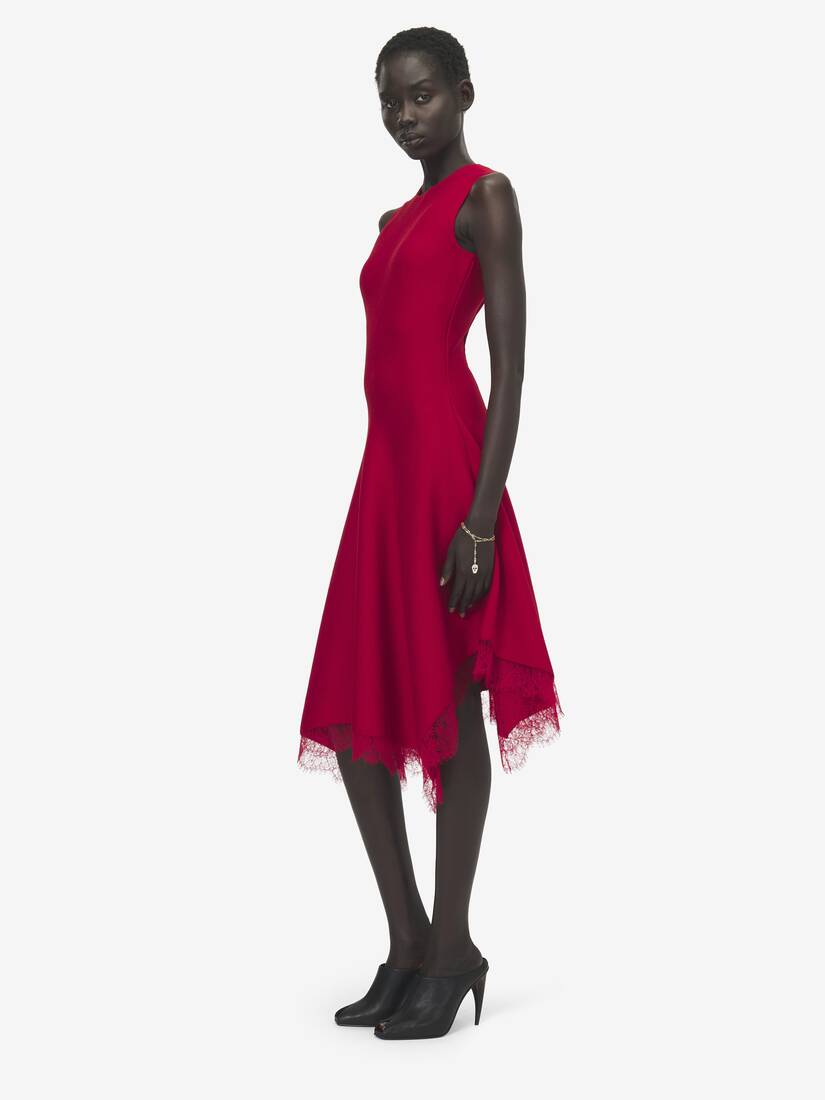 Lace Trim A-Line Dress | Alexander McQueen - image 3
