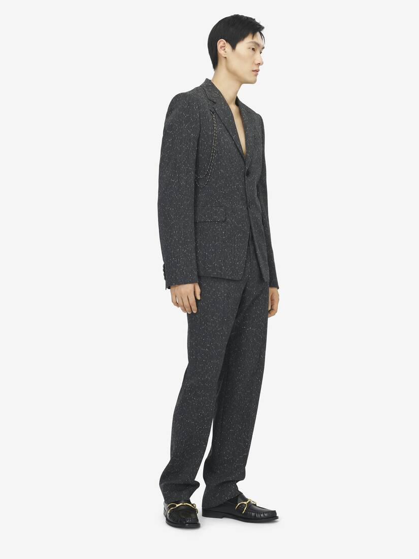 Flecked Pinstripe Single-breasted Jacket | Alexander McQueen - image 3