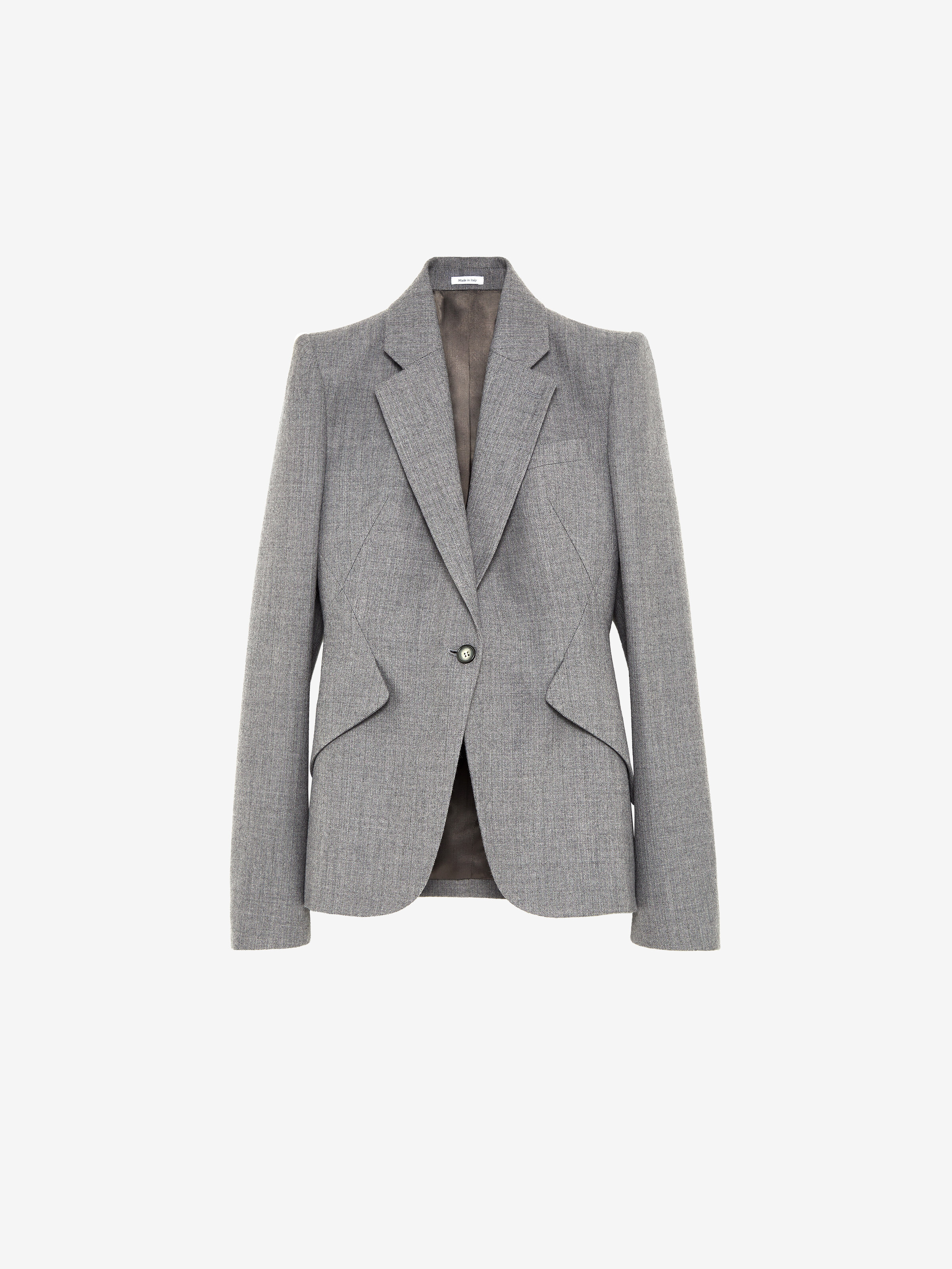 Women's Wool Pinstripe Single-breasted Jacket in Grey in 100% wool -  lining: 100% viscose | Alexander McQueen - image 1