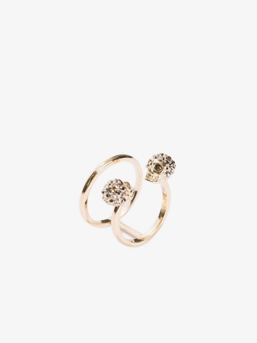 트윈 스컬 더블 링 | Alexander McQueen - image 2