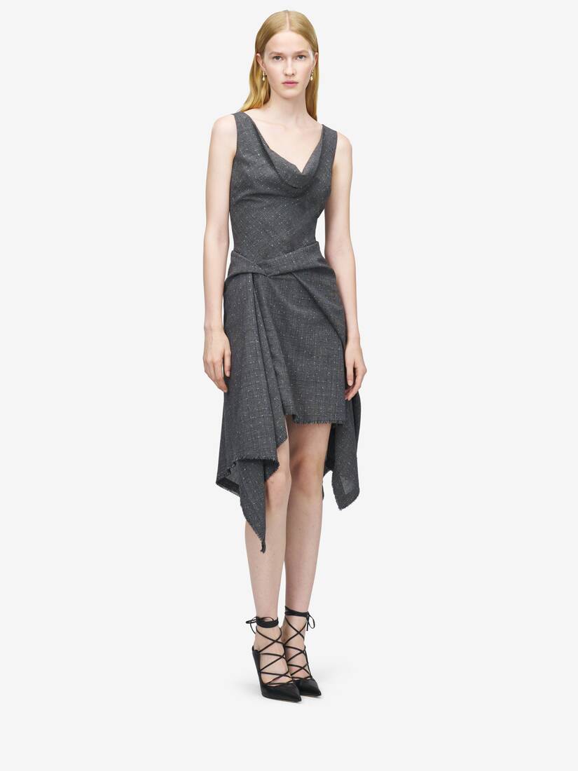 Asymmetrisches Kleid mit gepunktetem Glen-Karo | Alexander McQueen - image 2