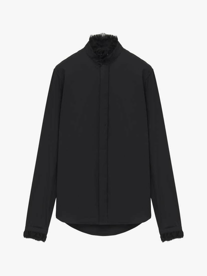 Ruffle Detail Poplin Shirt