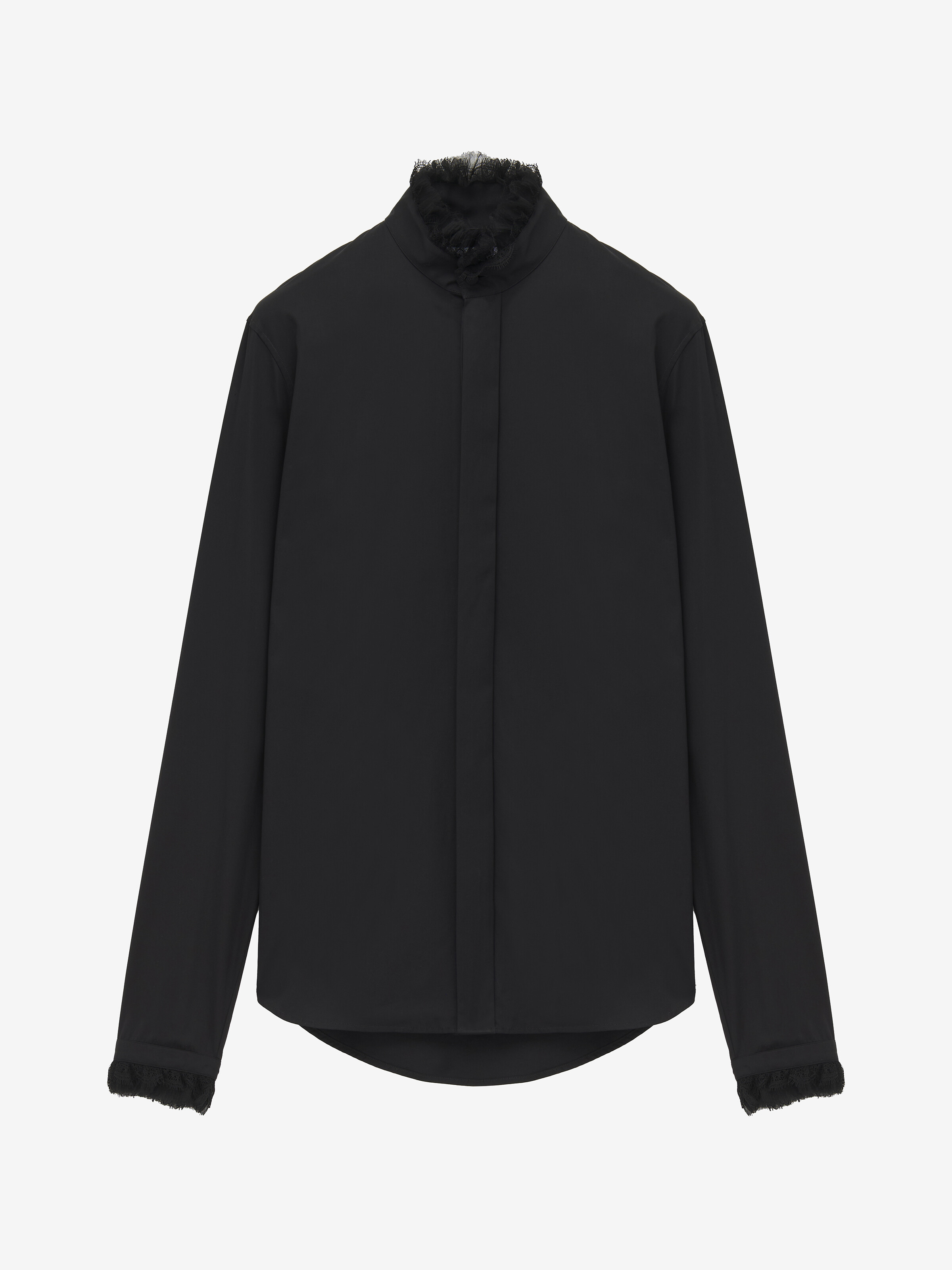 Ruffle Detail Poplin Shirt