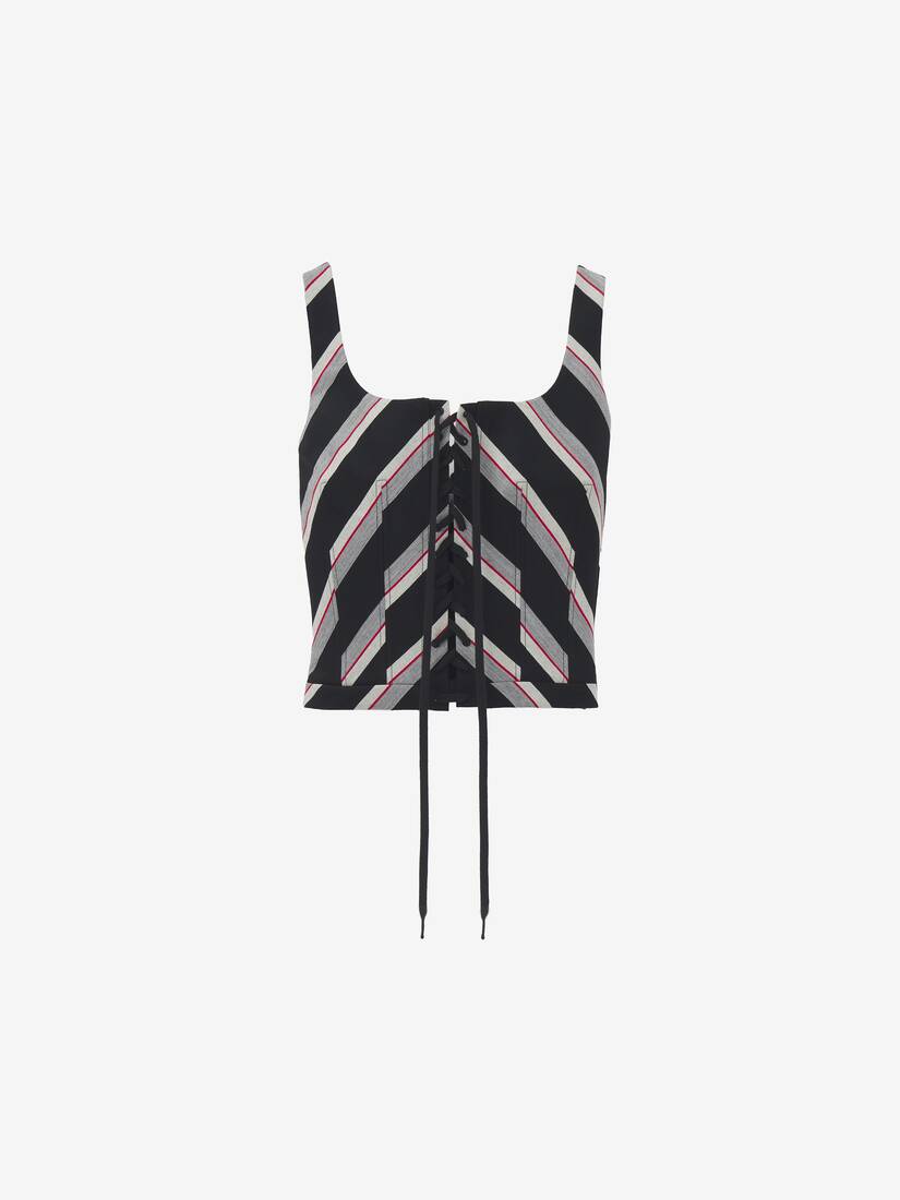 Korsett-Top mit Chevron-Streifen | Alexander McQueen - image 1