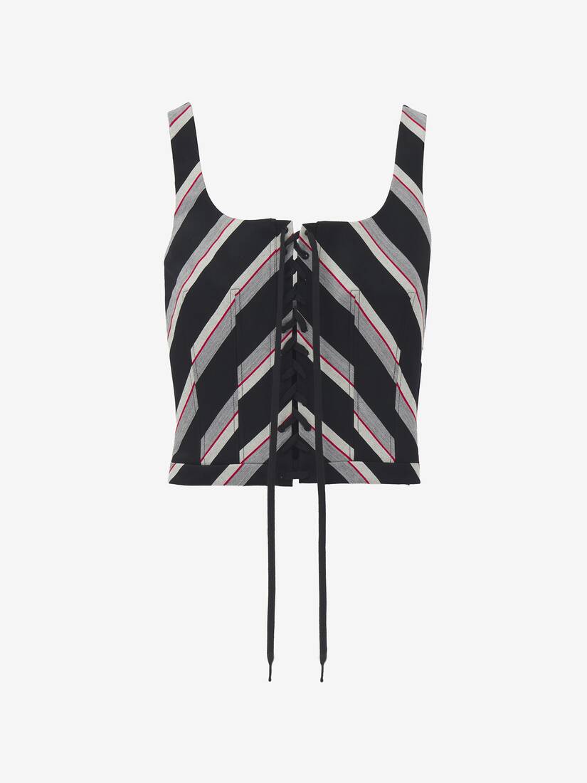 Chevron Stripe Corset Top | Alexander McQueen - image 1