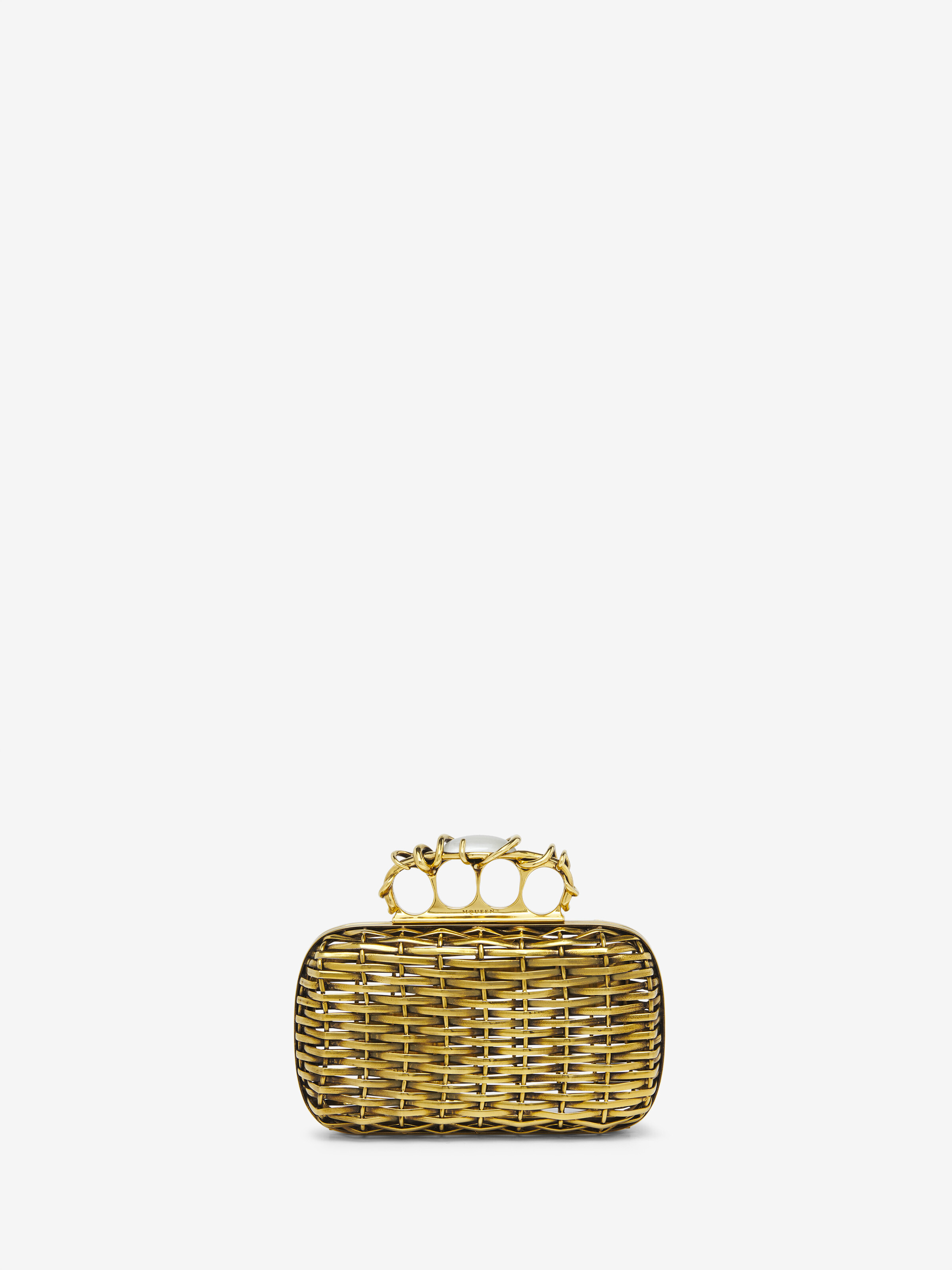 Women's Thorn Knuckle Clutch in Gold in Brass | Alexander McQueen - image 1