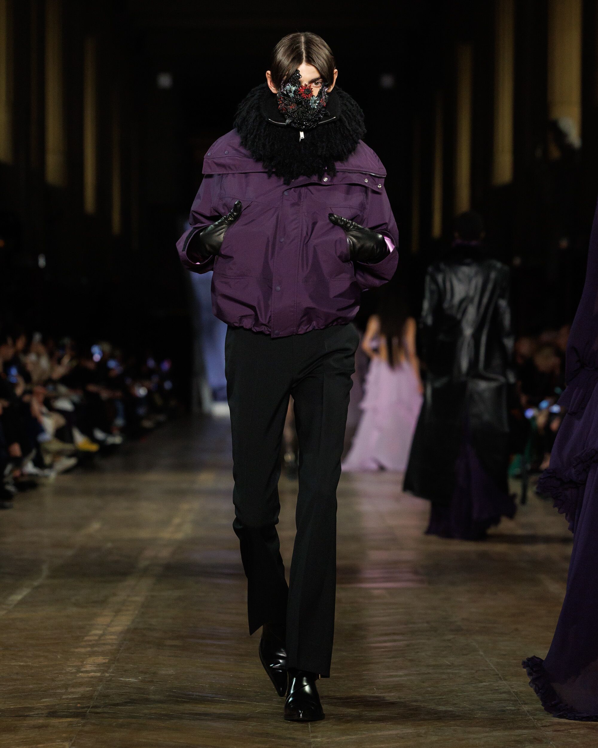 Model on runway at McQueen Autumn Winter 2025 Show