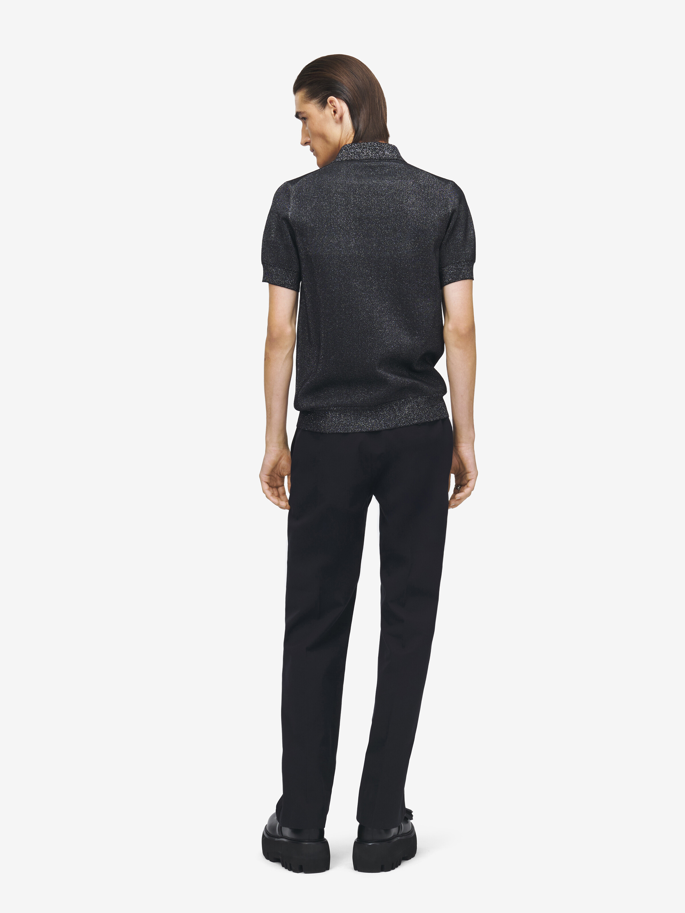 Polo à Logo McQueen pour Homme en Noir in 91% Laine, 6% Polyester, 3% Polyester métallisé | Alexander McQueen - image 5