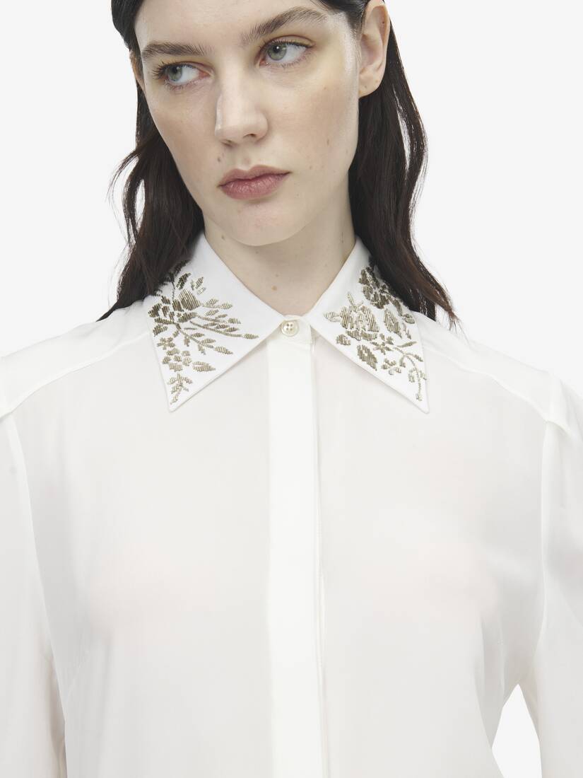 Chemise à broderie florale | Alexander McQueen - image 5