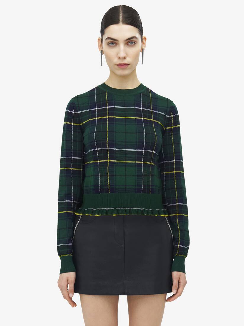 Maglione In Tartan Di Lana