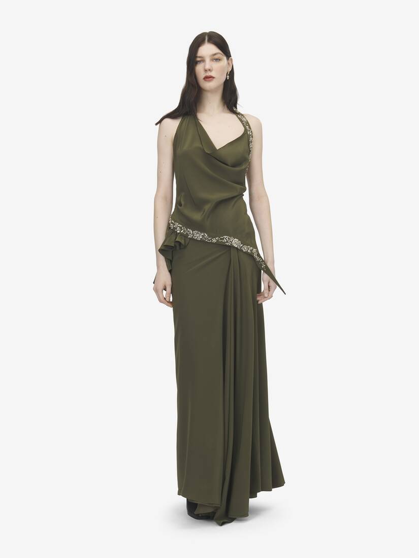 Floral Embroidery Asymmetric Top | Alexander McQueen - image 2