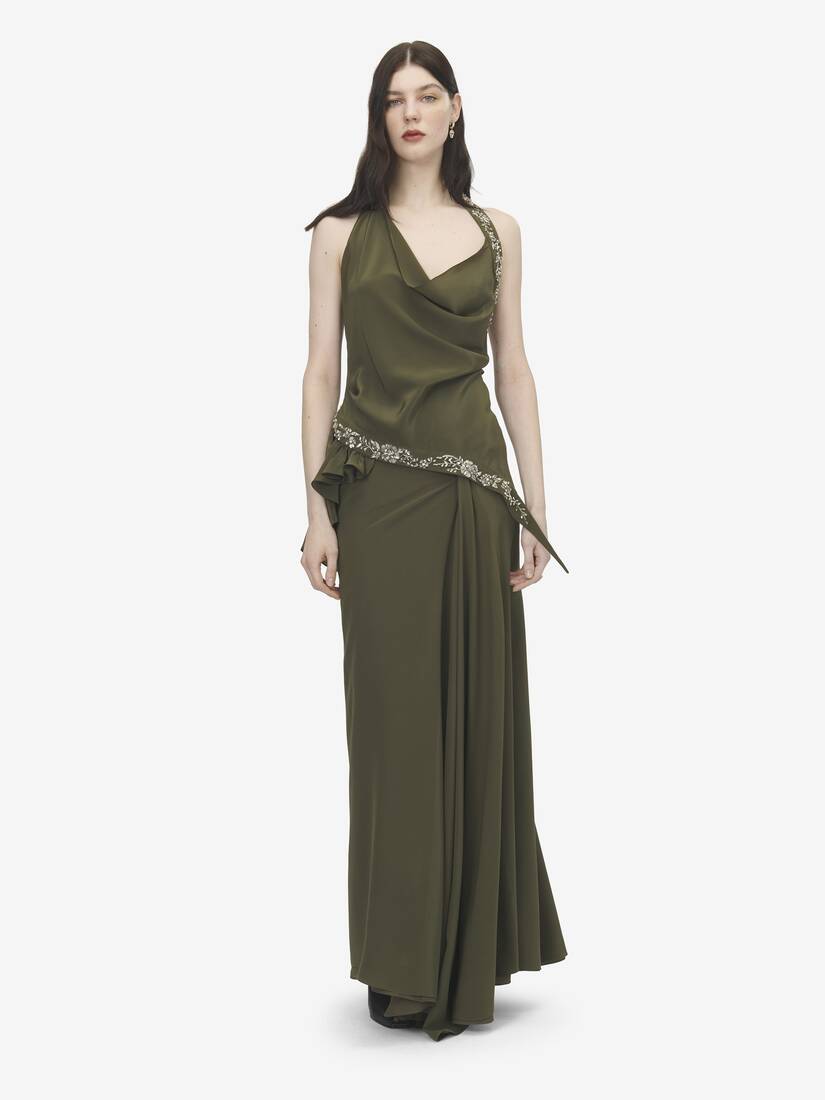 Floral Embroidery Asymmetric Top | Alexander McQueen - image 2