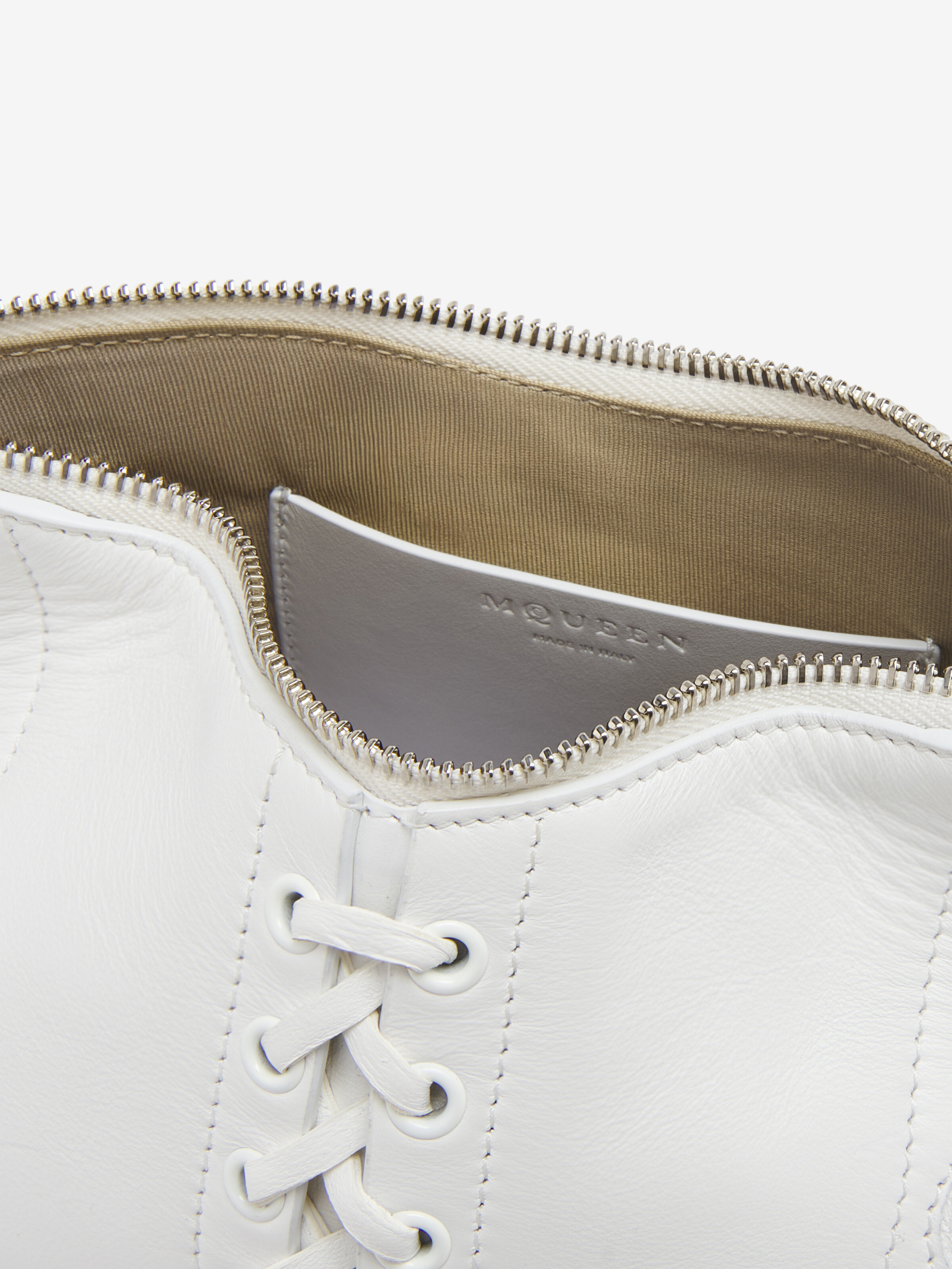 Women's Manta Clutch in White in Calf Leather | Alexander McQueen - image 5