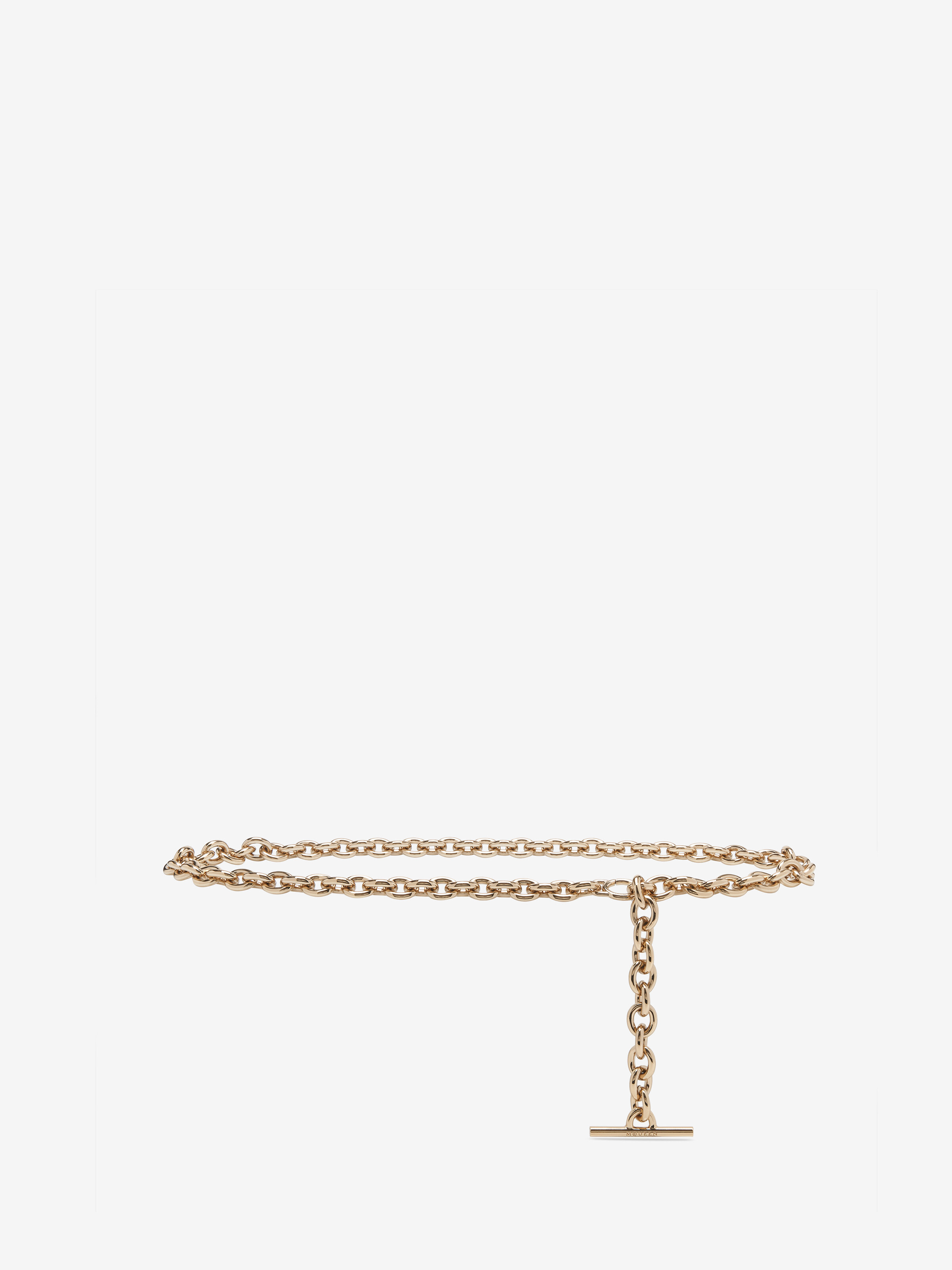 Women's T-Bar Chain Belt in Pale Gold in Brass | Alexander McQueen - image 1