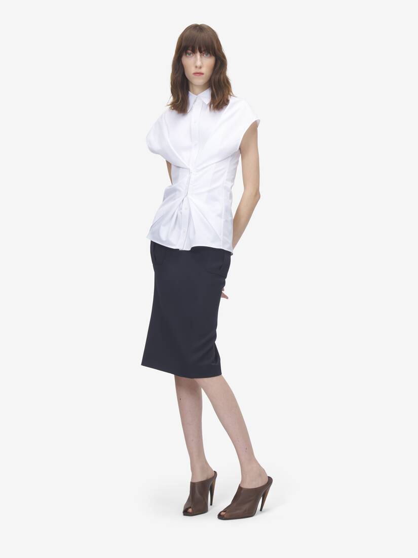 Gathered Short-Sleeved Shirt | Alexander McQueen - image 2