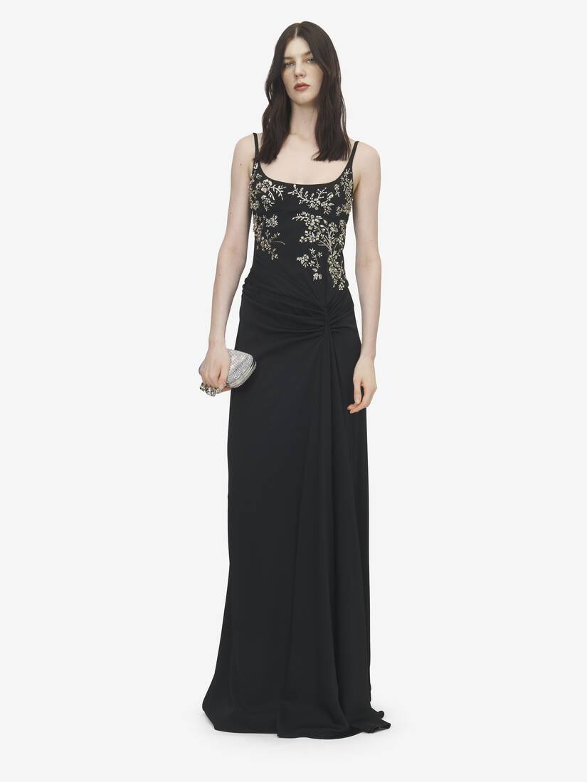 Floral Embroidery Evening Dress | Alexander McQueen - image 2