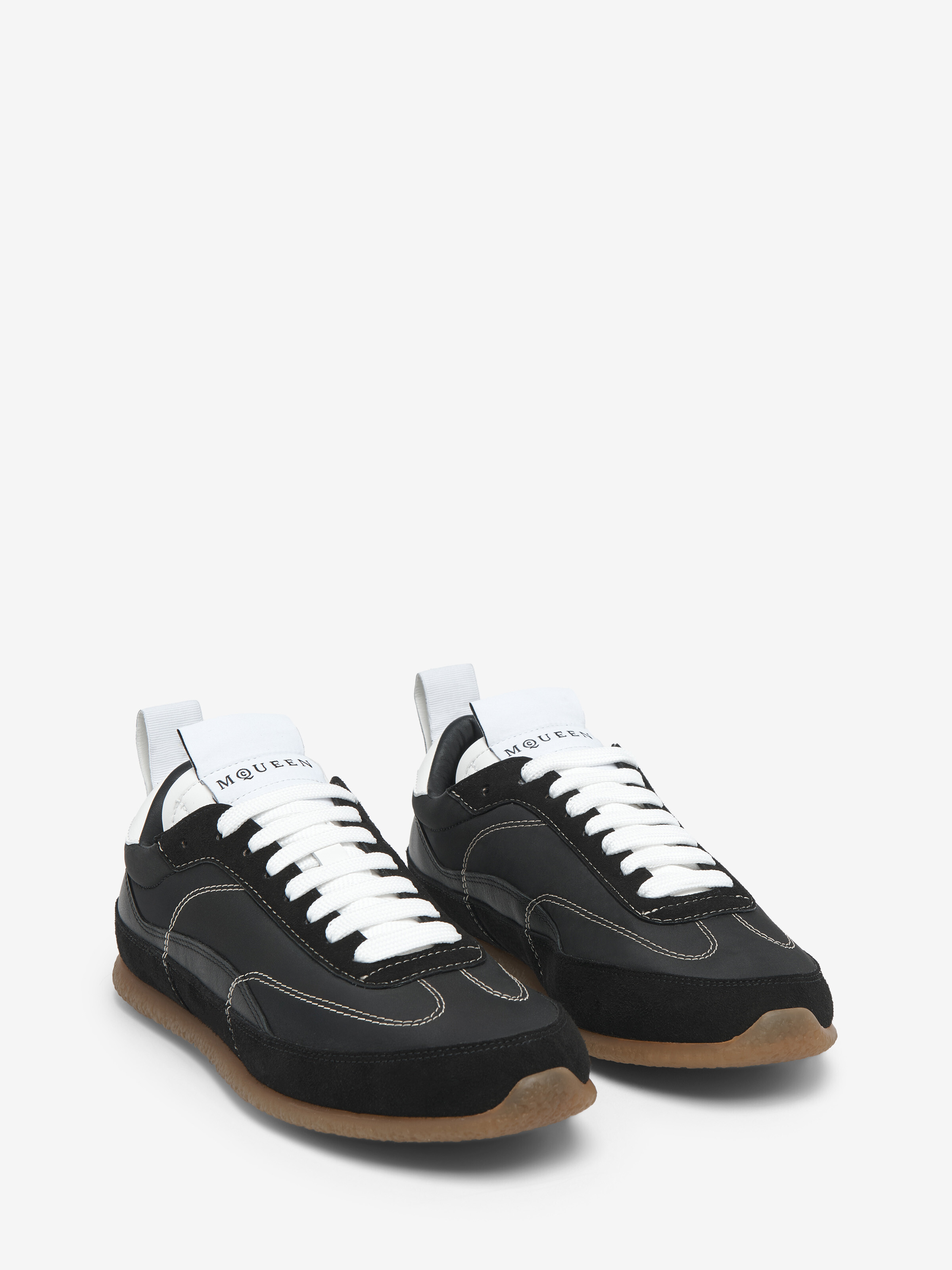 Men's EC1 Sneaker in Black/White in 100% Calf Leather | Alexander McQueen - image 2