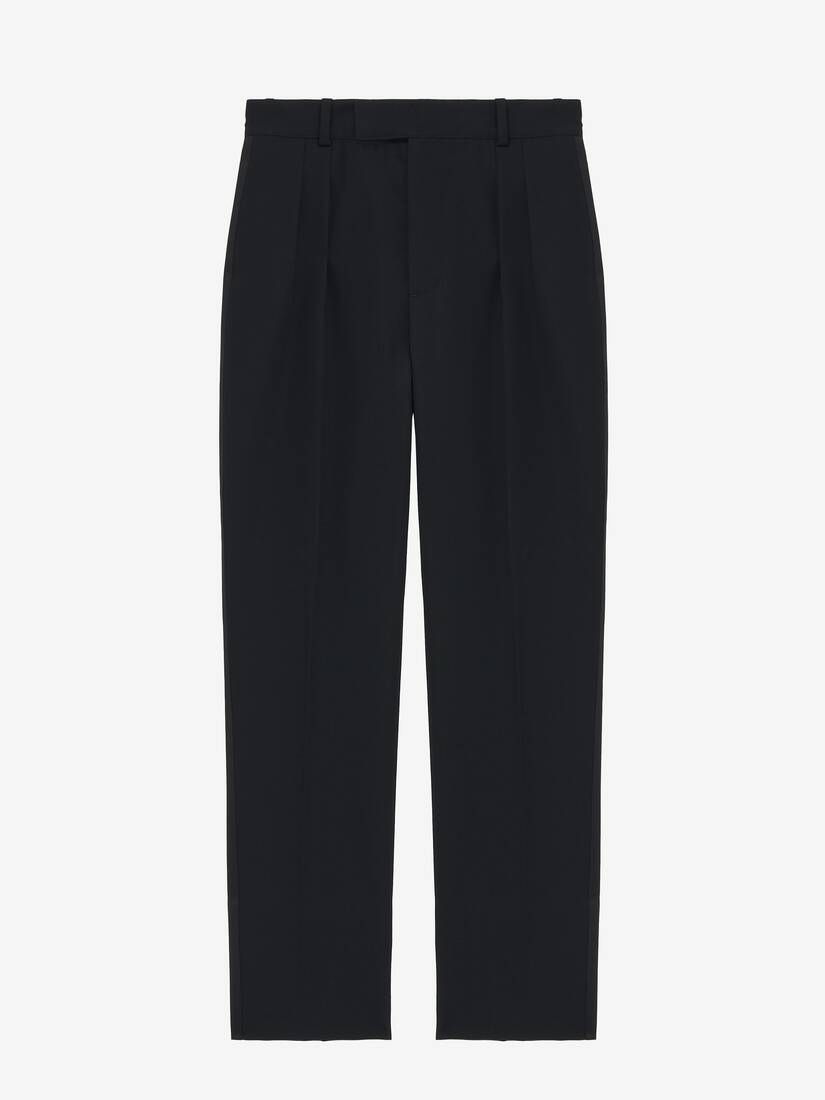 Pleat Detail Tuxedo Trousers | Alexander McQueen - image 1