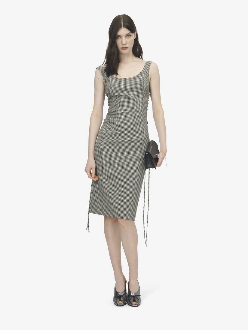 Bleistiftkleid mit Gingham-Karomuster und Korsettschnürung | Alexander McQueen - image 2