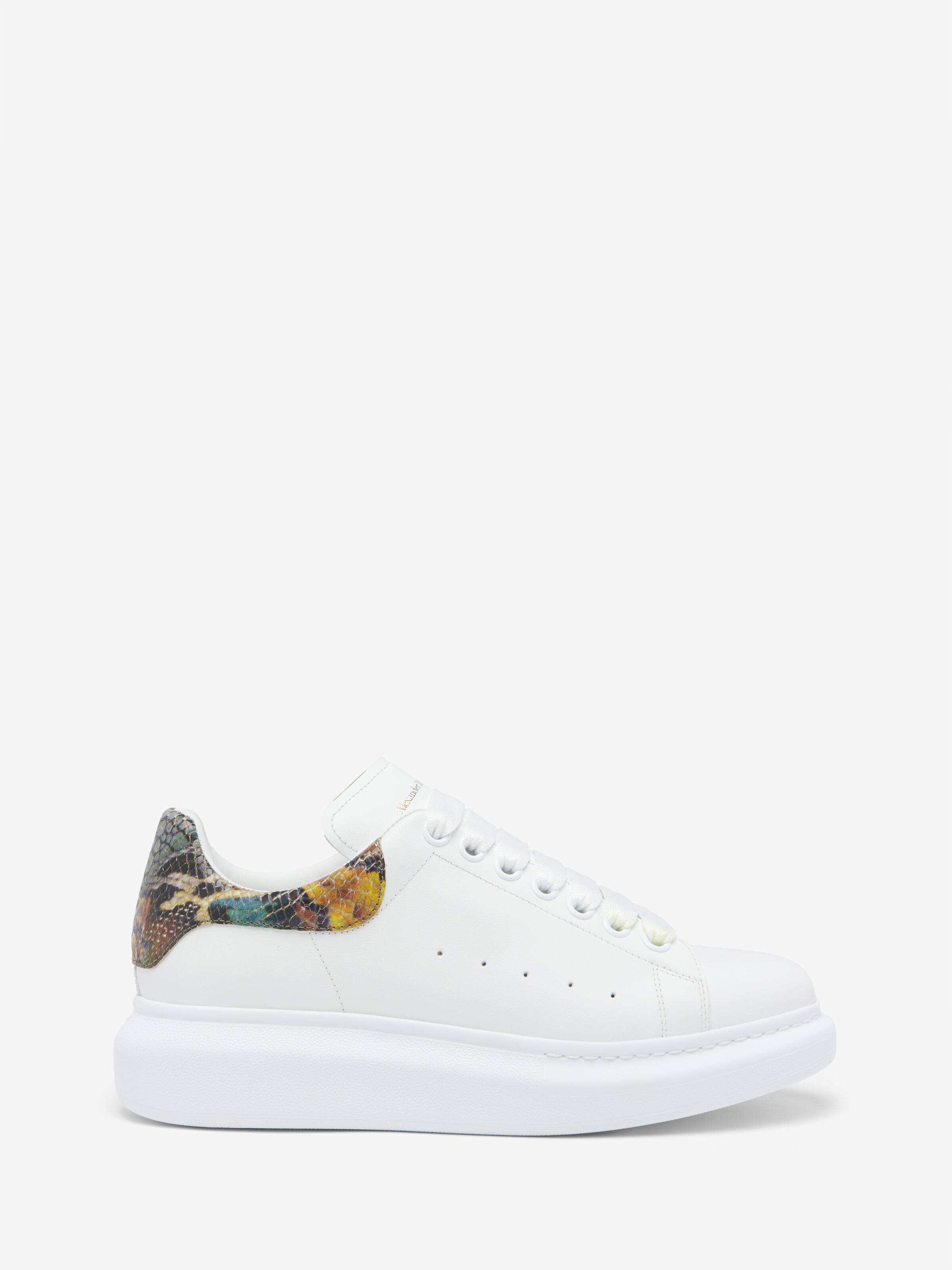 Women's Oversized Sneaker in White/Multicolour in Calf Leather | Alexander McQueen - image 1
