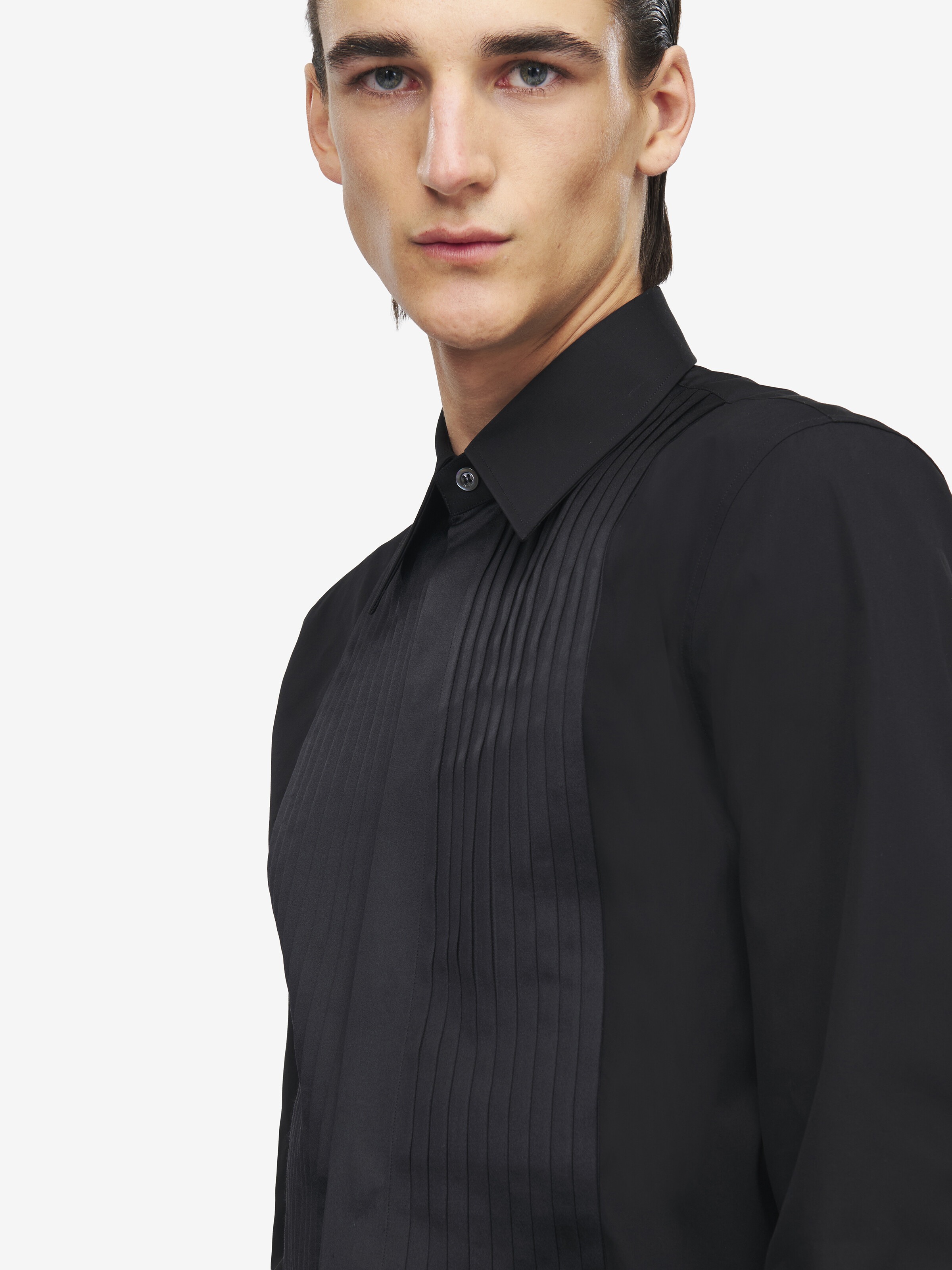 Men's Bib Shirt in Black in 100% Cotton | Alexander McQueen - image 5