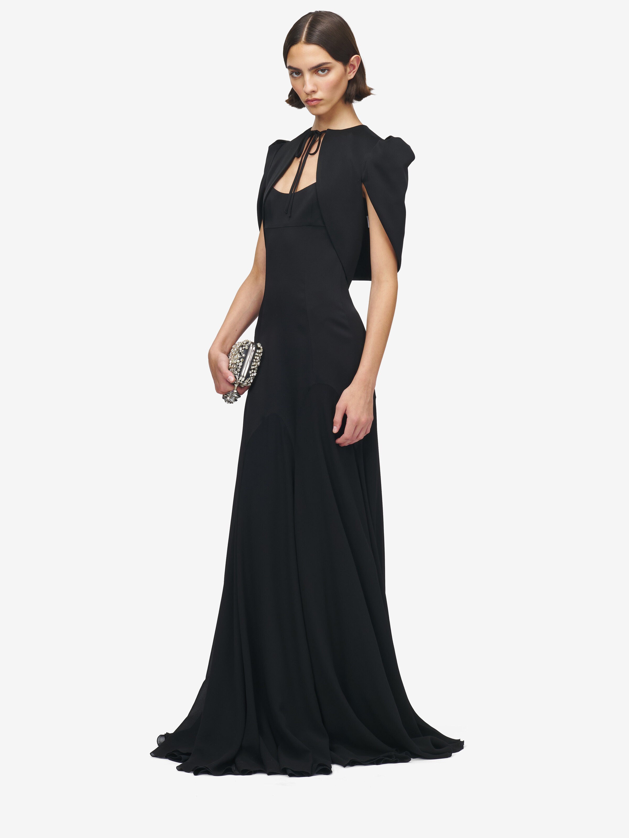 Women's Tailored Bolero Jacket in Black in 61% Viscose, 39% Acetate | Alexander McQueen - image 2