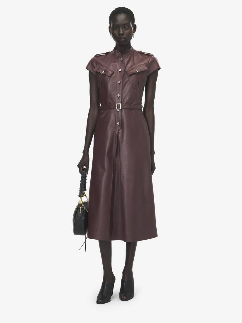 Leather Uniform Midi Dress | Alexander McQueen - image 2