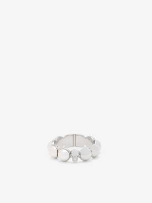 Men's Skull & Pearl Ring in Palladium-finish | McQueen US