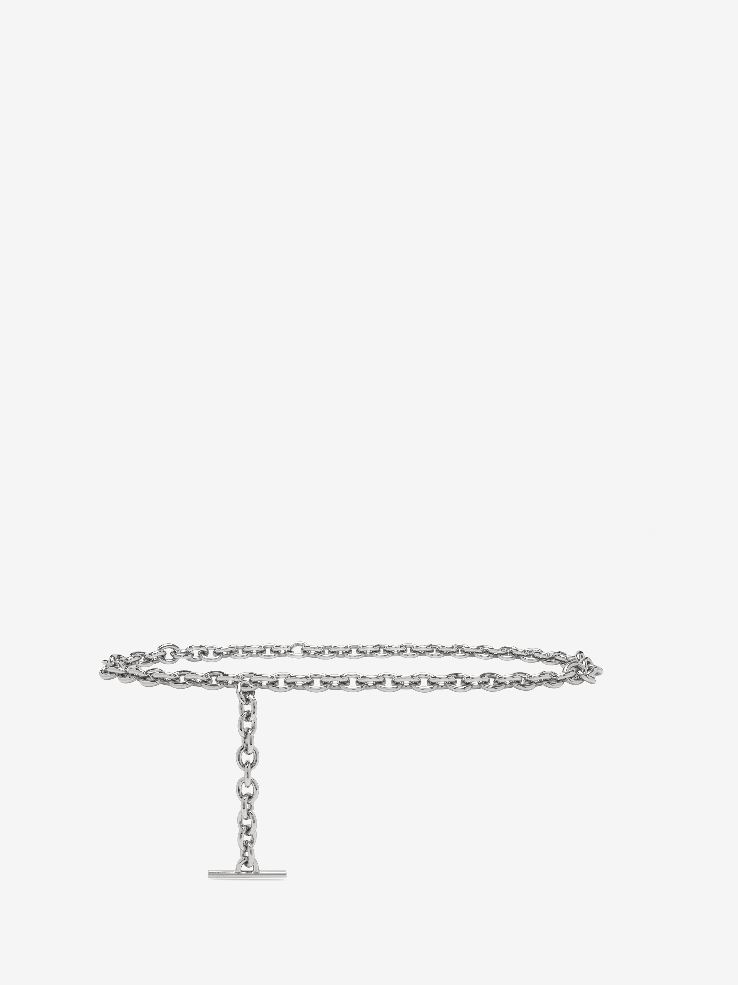 Women's T-Bar Chain Belt in Palladium in Brass | Alexander McQueen - image 3