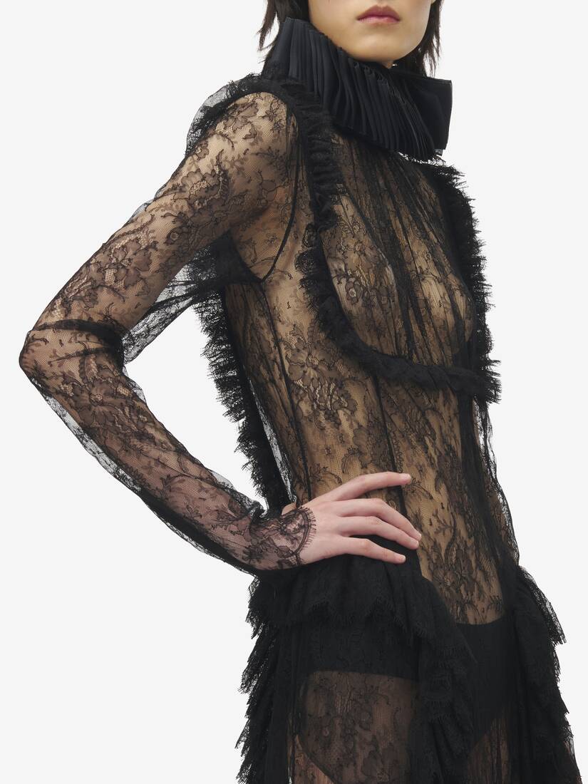 Floral Lace Embroidery Evening Dress