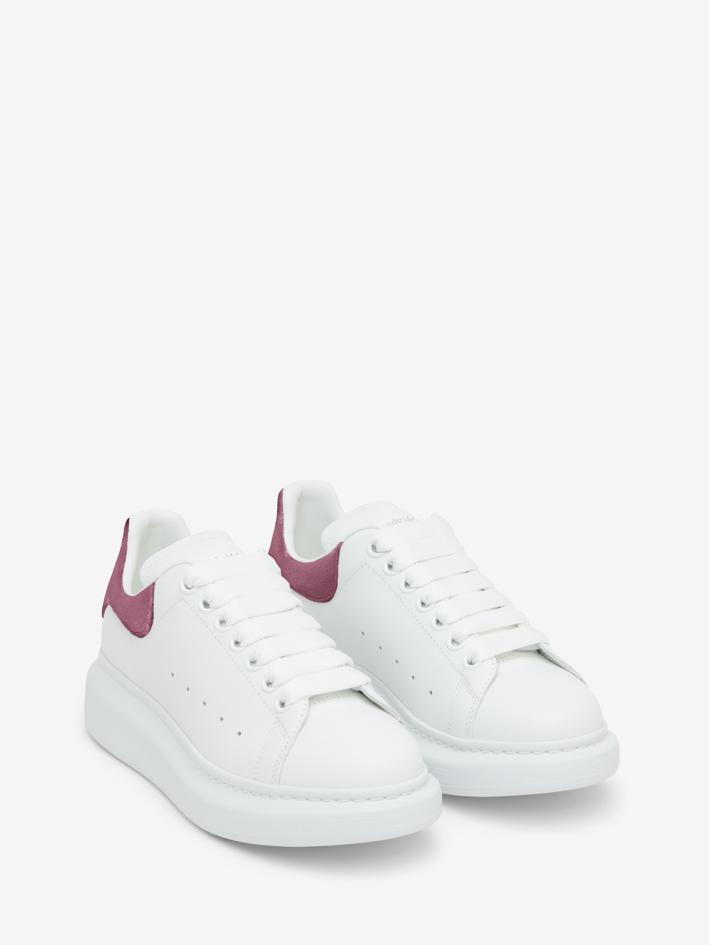 Women's Oversized Sneaker in White/Pink in Calf Leather | Alexander McQueen - image 2
