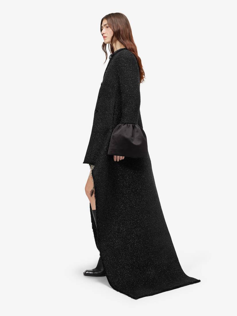 Metallic Tweed High-low Coat | Alexander McQueen - image 3