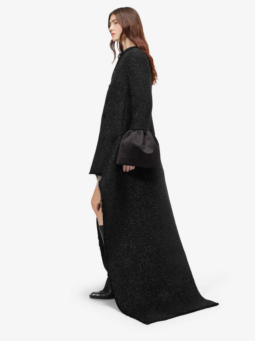 Metallic Tweed High-low Coat | Alexander McQueen - image 3