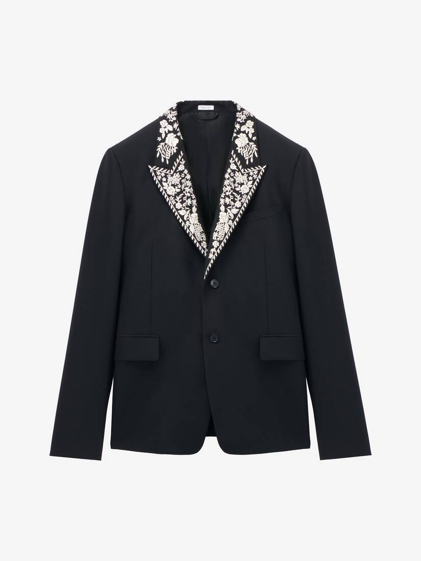 Floral Embroidery Double-breasted Jacket | Alexander McQueen - image 1