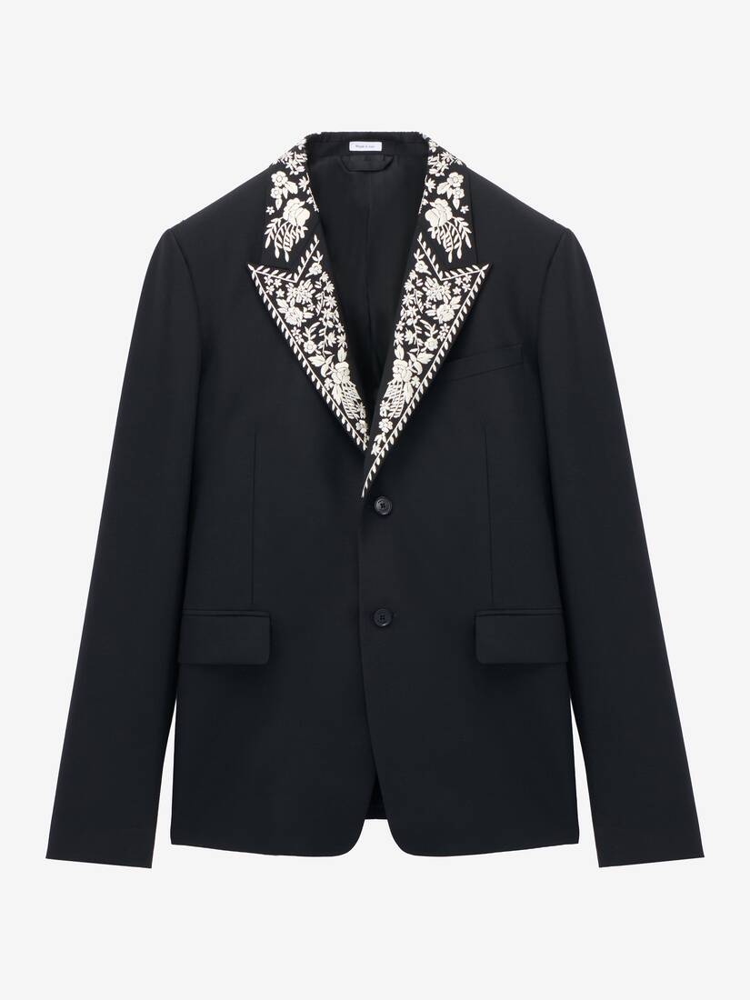 Floral Embroidery Double-breasted Jacket | Alexander McQueen - image 1