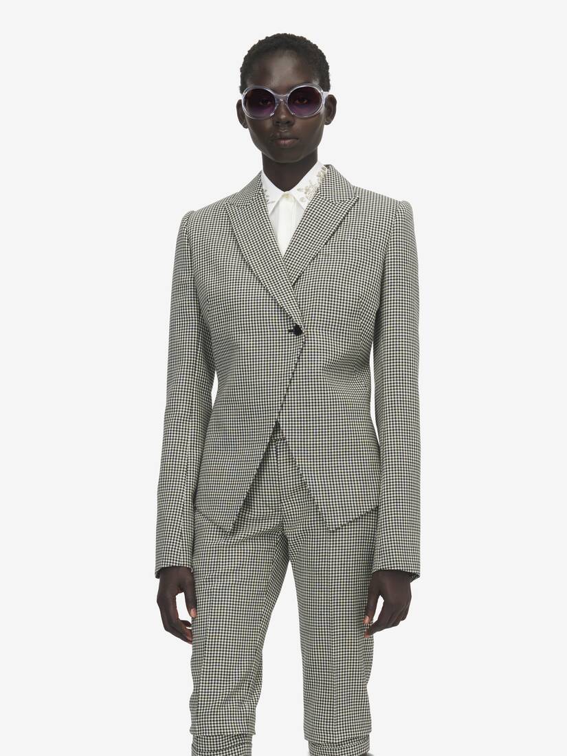 깅엄 체크 컷어웨이 재킷 | Alexander McQueen - image 5