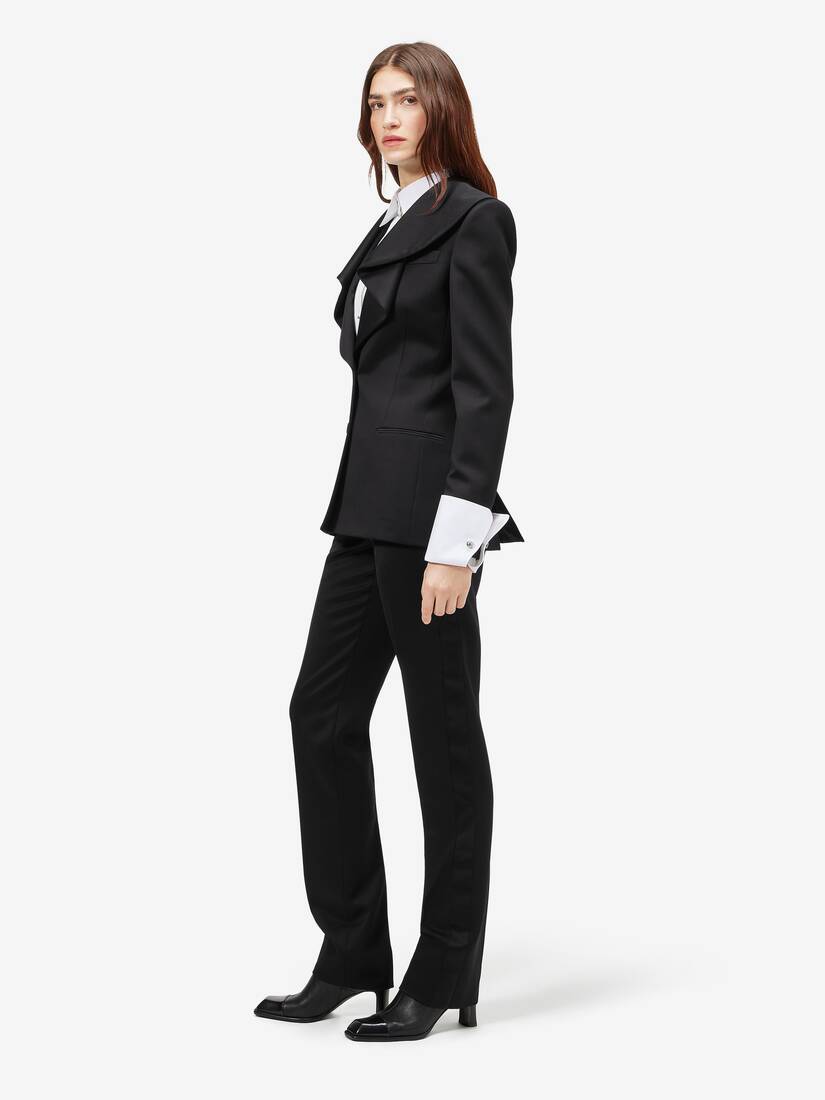 Waterfall Collar Single-breasted Jacket | Alexander McQueen - image 3