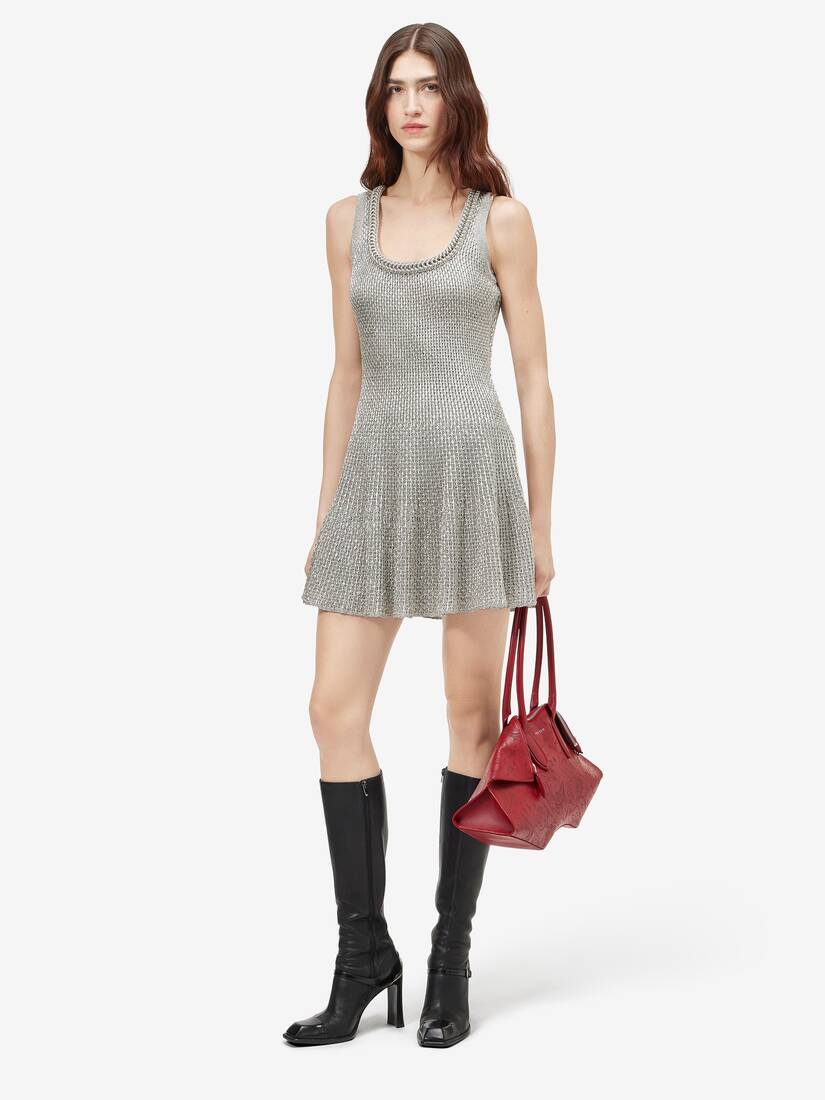 Metallic Knit Mini Dress | Alexander McQueen - image 2