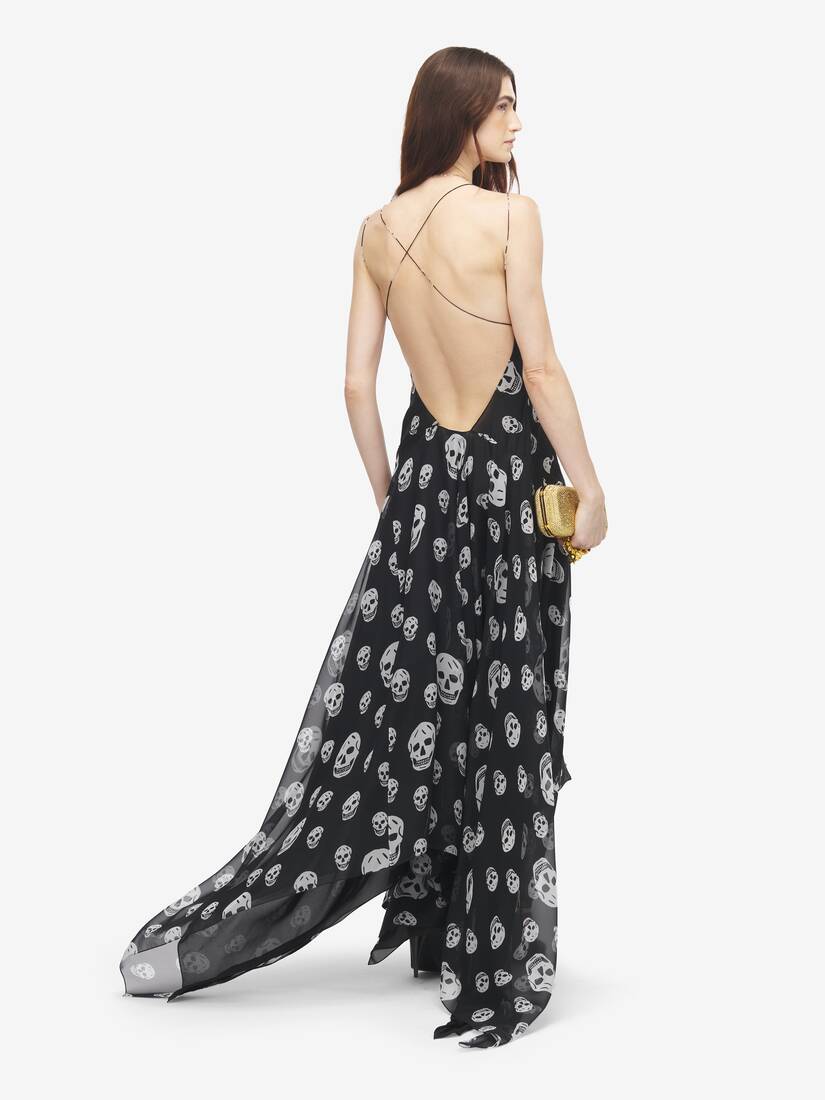 Silk Skull Print Evening Dress | Alexander McQueen - image 4