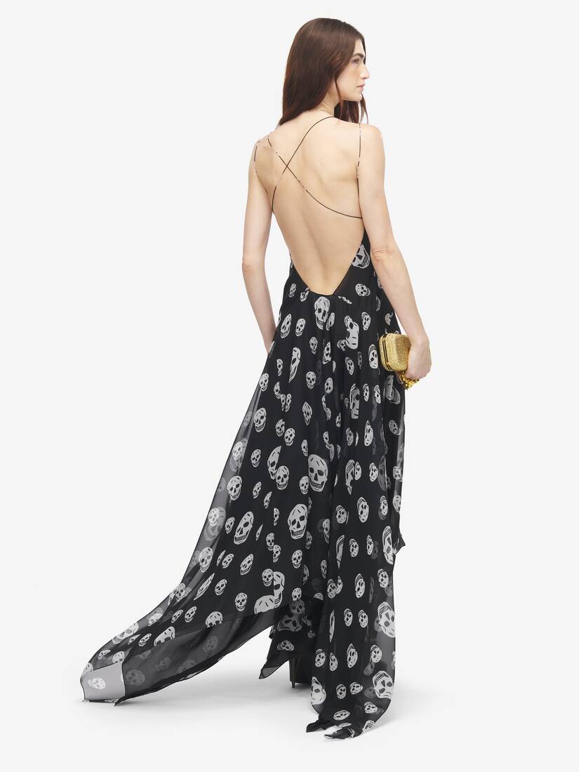 Silk Skull Print Evening Dress | Alexander McQueen - image 4