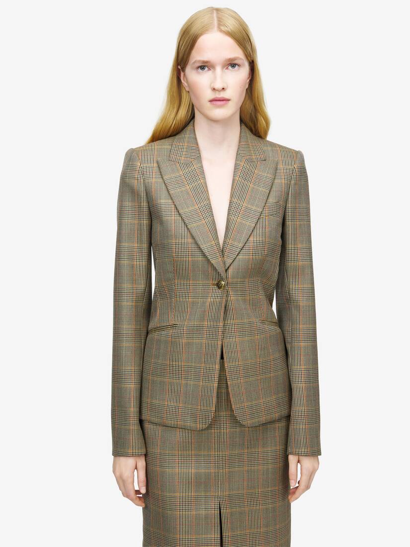 Country Check Single-breasted Jacket | Alexander McQueen - image 6