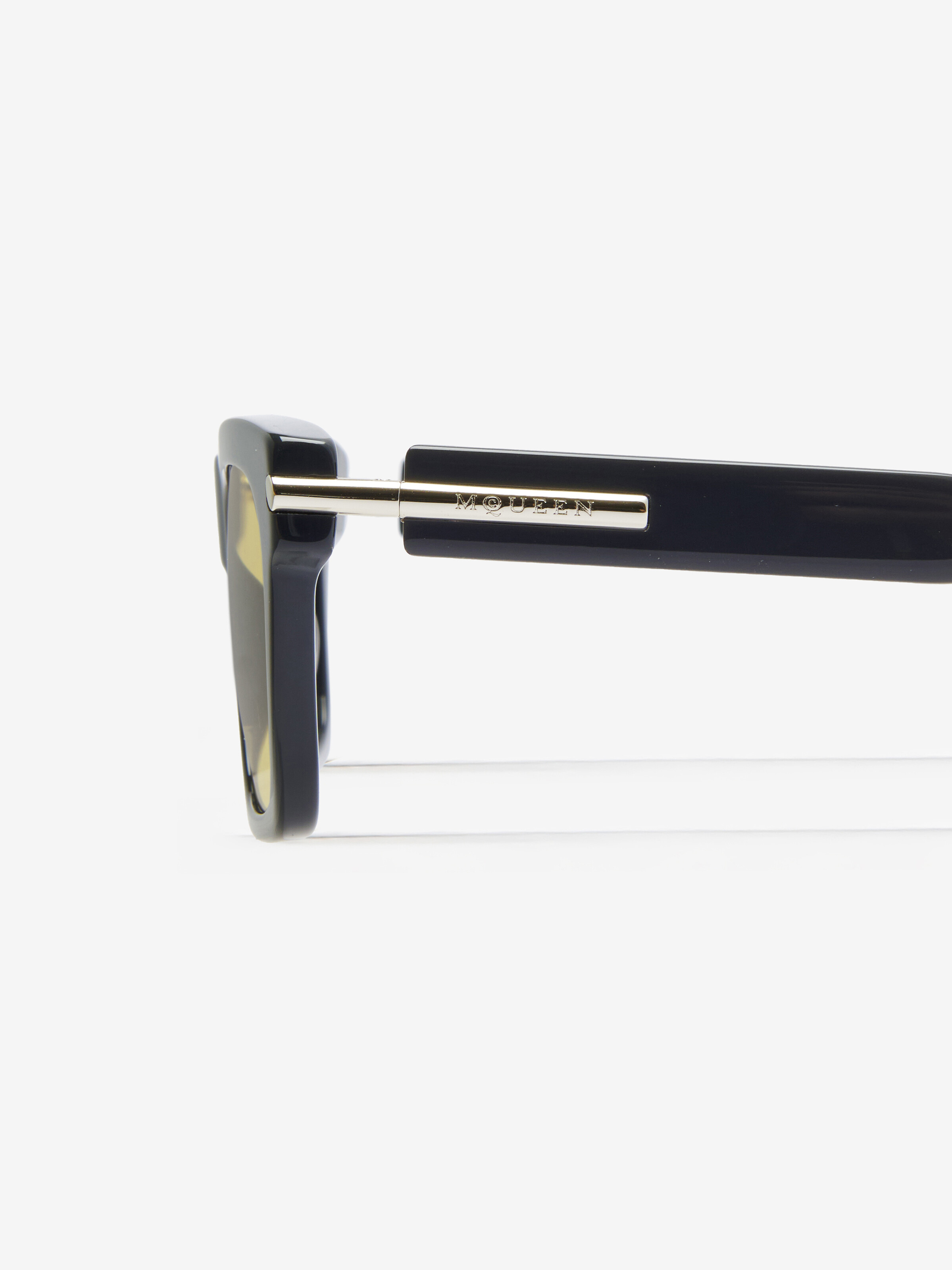 Lunettes De Soleil Rectangulaires,  T-Bar City pour Homme en Gris/Jaune in Acétate recyclé | Alexander McQueen - image 5