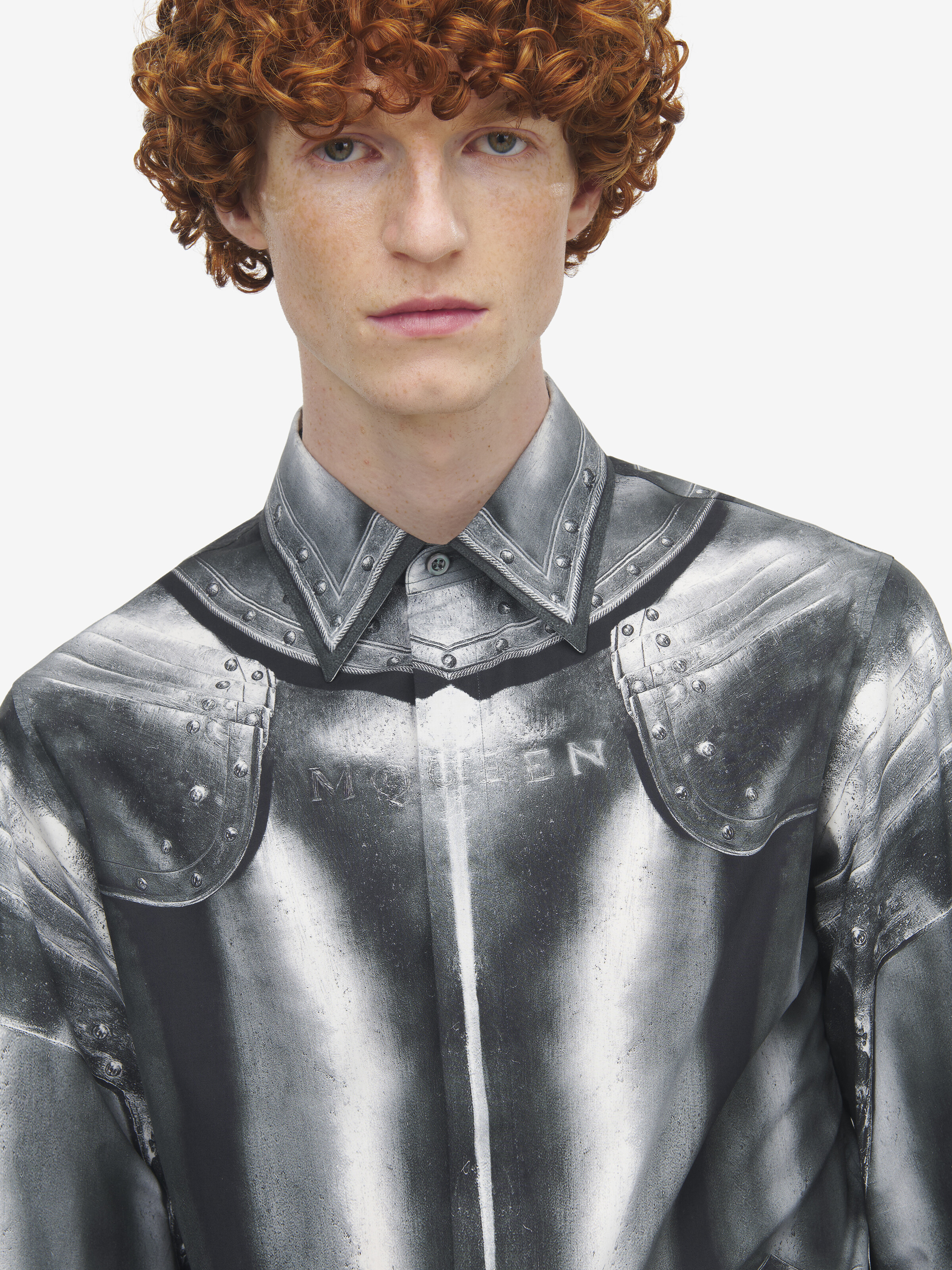 Popeline-Hemd mit Armour-Print