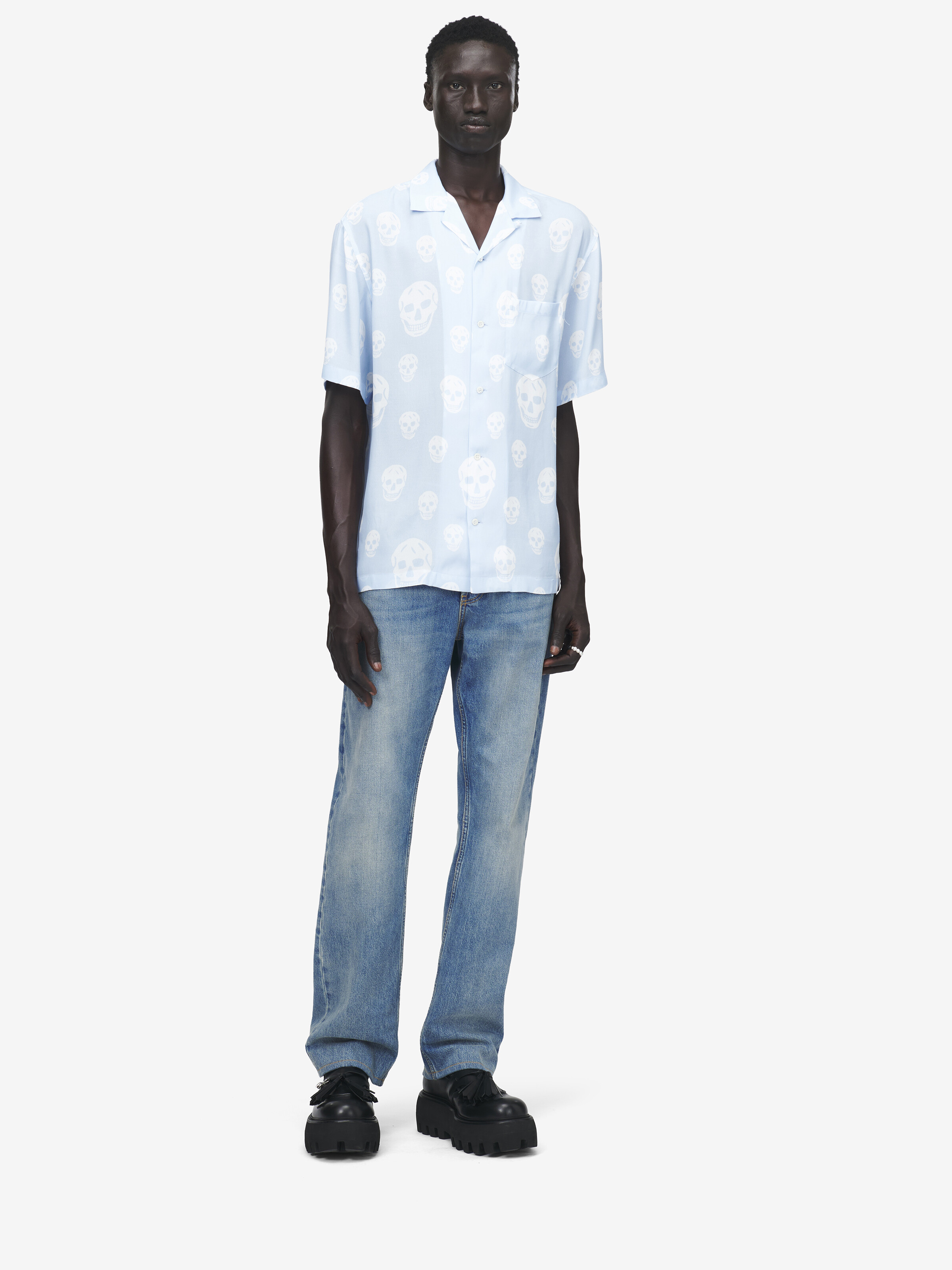 Skull印花夏威夷衬衫 in 100% 粘胶纤维 | Alexander McQueen - image 2