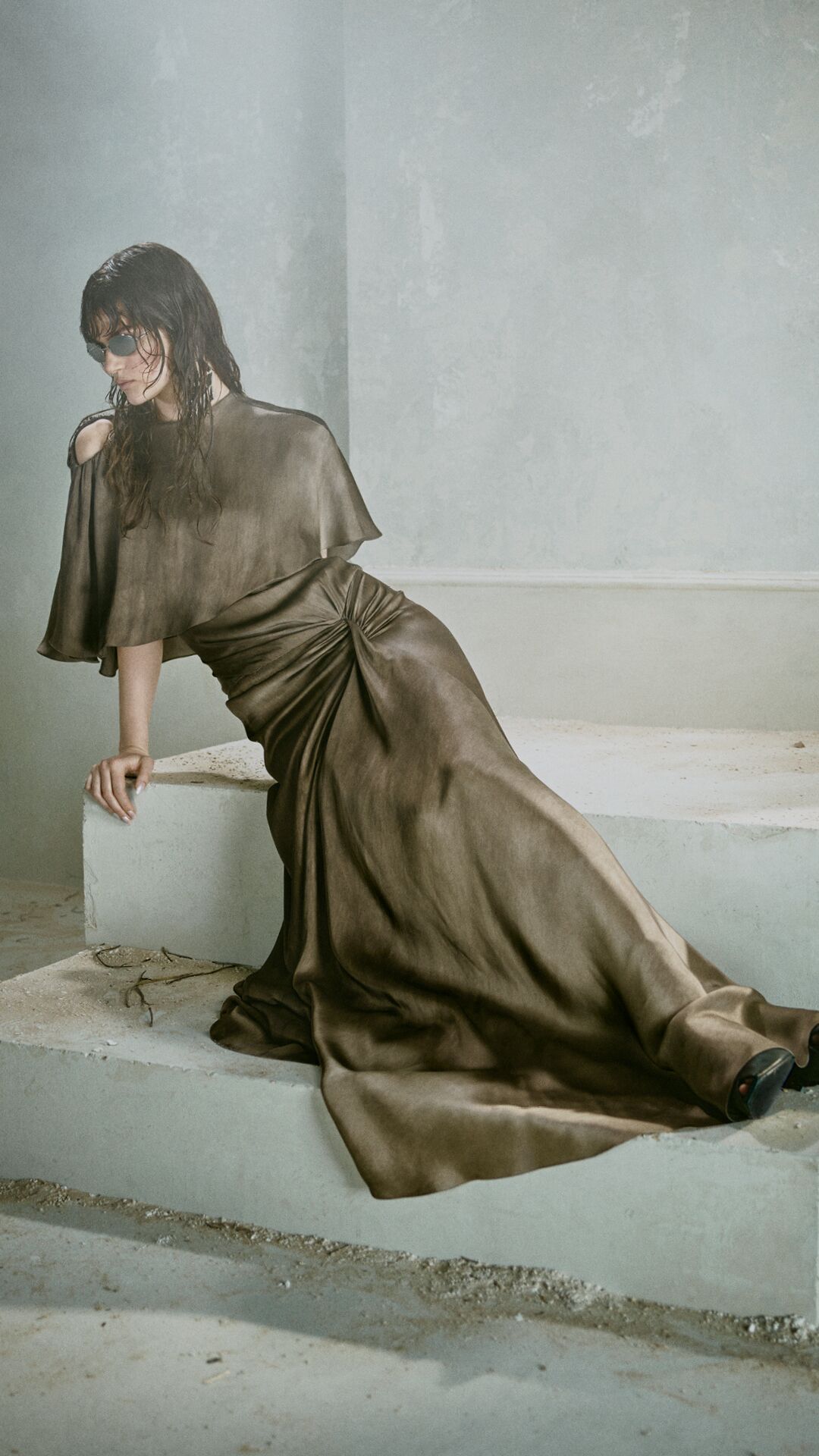 McQueen gold evening dress