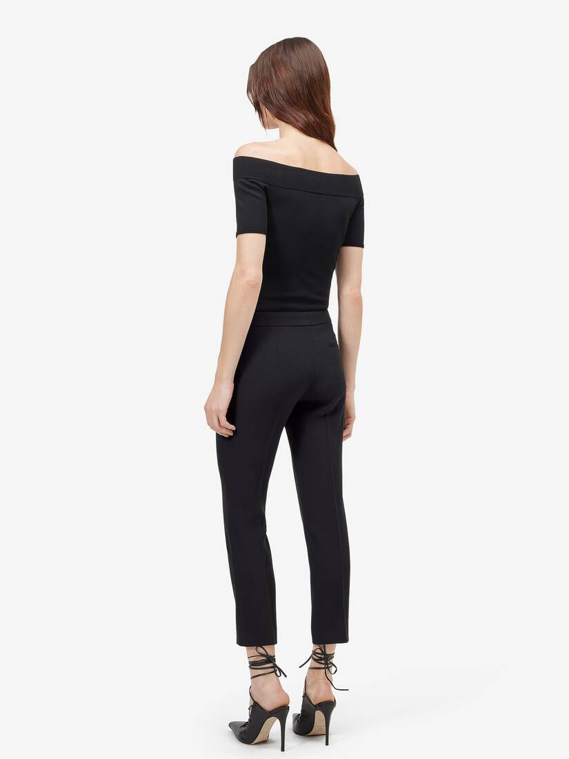 Pantalon cigarette, en crêpe feuille | Alexander McQueen - image 4