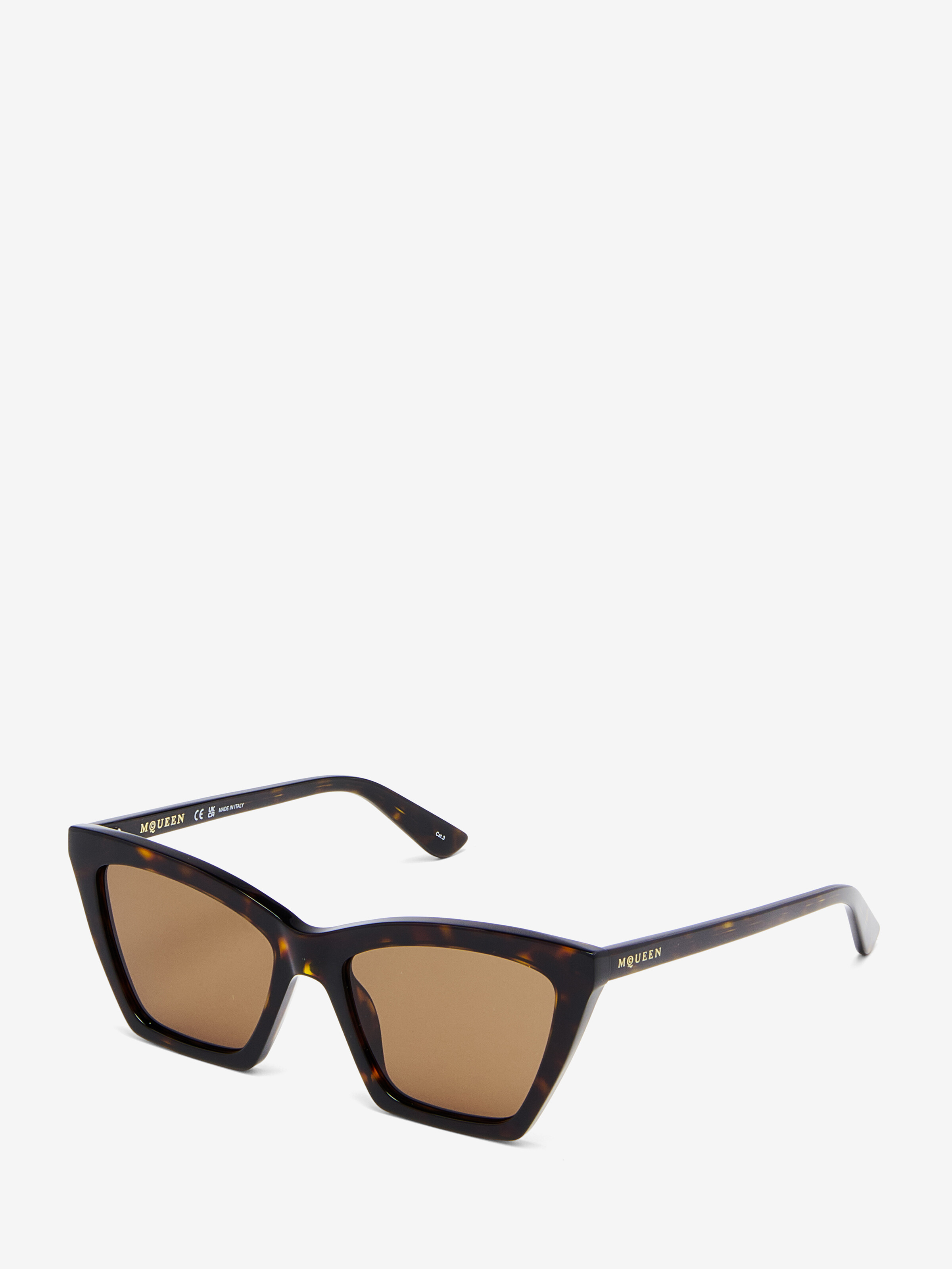 Women's Spike Geometric Cat-eye Sunglasses in Brown in Recycle Acetate & Bio Nylon Lens | Alexander McQueen - image 2