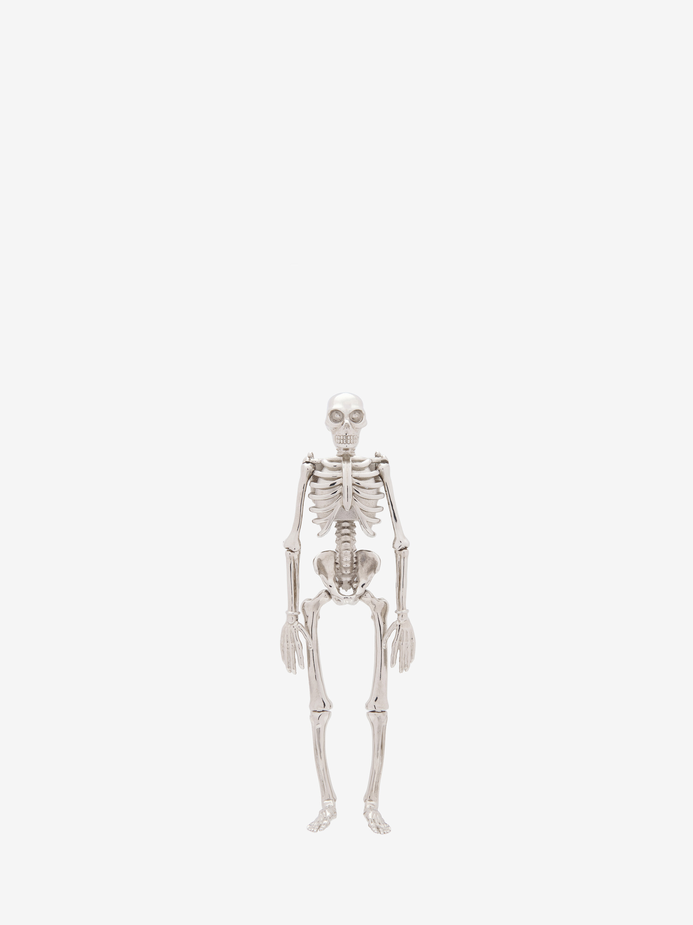Broche Dancing Skeleton pour Homme en Finition argent in Laiton | Alexander McQueen - image 1