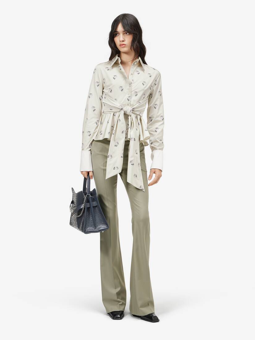 Chemise à nouer en jacquard de taffetas rose | Alexander McQueen - image 2